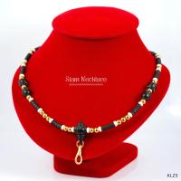 ราคา KL25 สร้อยห้อยพระ ตัวขุนงิ้วดำ คั่นกะลาดำ เม็ดทองเลเซอร์ เลือกความยาวได้ l สร้อยพระ ห้อยพระ พระ กะลา สร้อย เชือกร่ม (987370650)