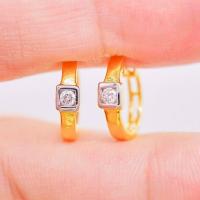 ราคา พร้อมส่ง ต่างหูห่วงเพชรแท้ ทองคำแท้9K ทอง37 5 เพชรแท้น้ำ100 เบลเยี่ยมคัต 9KPE1184 (21198531591)