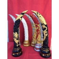 ราคา งาช้างลายมังกรคู่เนื้อแร่เหล็กน้ำพี้ สูง 16นิ้ว ขนาด ฐานกว้าง 3นิ้ว สูง 16นิ้ว หนักข้างละ2ก ก (17573085311)