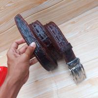 ราคา เข็มขัดหนังจระเข้ รุ่นกระดูกเดียว ถักขอบอย่างละเอียด ตลอดเส้น หัวเข็มขัด เป็นระบบออโต้ล็อก เข็มขัดหนังจระเข้แท้ สีน้ำตาลเม็ดมะขาม ใช่นานใช่ทน (17347112431)