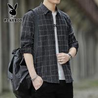 ราคา เสื้อเชิ้ต PLAYBOY Original เสื้อเชิ้ตลำลองสำหรับผู้ชาย เสื้อเชิ้ตลายสก๊อตแขนยาวฤดูใบไม้ร่วง (16127703570)