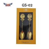ราคา ช้อนคู่ทอง ช้อนคู่ชุปทอง Thai souvenir ลายไทย ของฝาก ของที่ระลึก (19461396572)