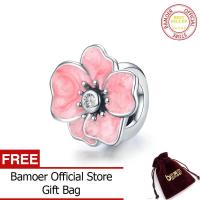 ราคา BAMOER จี้ลูกปัดเงินสเตอริ่ง925ทำจากโลหะ CZ ลายดอกไม้สีชมพูสำหรับสร้อยข้อมือและกำไลข้อมือแบรนด์ผู้หญิง SCC1729เครื่องประดับ DIY (6505854971)
