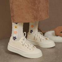 ราคา รองเท้ากีฬาผู้หญิงแฟชั่นรองเท้าลำลองสไตล์เรียบง่ายรองเท้าผ้าใบสีขาวรองเท้าแฟชั่นผู้หญิงสไตล์เกาหลี (17130233661)