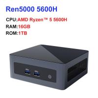 ราคา GenMachine New Mini PC AMD Ryzen 5 5600H Windows 10 11 DDR4 3200MHz WiFi6 BT5 2 Max 64GB RAM 2TB SSD Desktop Computer (19470974336)