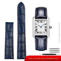 ราคา สายหนังแท้สำหรับ Cartier Tank Solo ผู้ชายผู้หญิงนาฬิกาสีฟ้าสีแดงสีชมพูสายนาฬิกาสร้อยข้อมือเข็มขัด 16 18 20 มม (19657455784)