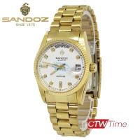 ราคา ผ่อนชำระ สูงสุด 10 เดือน Sandoz นาฬิกาข้อมือผู้ชาย สายสแตนเลส รุ่น SD89440GG02 สีทอง หน้าปัดขาว (13222187366)