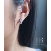 ราคา รุ่นInfinityต่างหูเพชรCZชุบทองคำขาว18k (17573040206)