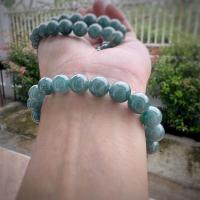 ราคา 10JA BL ข้อมือหยกฟ้าน้ำทะเล หยกบลูโอเชี่ยน กลม 10 มิล Jadetie เนื้อวุ้น แก้ว (20014999691)