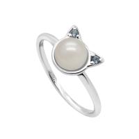 ราคา A CEMI Kitten Ring มุกแท้ แหวนมุกแท้ แหวนเงินแท้ ชุบทอง 18K (7479647860)