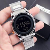 ราคา นาฬิกาแบรนด์แท้ SKMEI กันน้ำได้100 ดิจิตอล หน้าปัดกลม ไฟLED สีเขียวเต็มจอ จับเวลาได้ ตั้งปลุกได้ นับถอยหลังได้ ตั้งเวลาต่างประเทศได้ (19699651235)