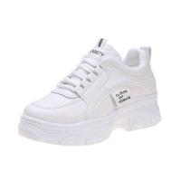 ราคา รองเท้าผ้าใบ สี ขาว ผู้หญิง รองเท้าผ้าใบส้นสูง ขนาด 35 40 เสริมส้น 5 ซม (18986537334)