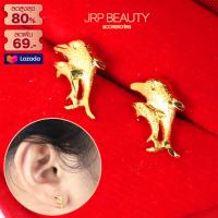 ราคา ต่างหูหุ้มทอง ไม่ลอกไม่ดำ ต่างหู ต่างหูทอง ต่างหูปักกาน ต่างหูลายโลมา ขนาด 2 สลึง ชุบทอง100 งานฝีมือจากช่างเยาวราช (7600606339)