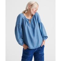 ราคา SUPERDRY ARIZONA PEEK A BOO TOP เสื้อเปิดไหล่ สำหรับผู้หญิง สี Indigo Wash (15321686666)