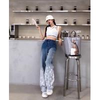 ราคา Mayte Clozet กางเกงยีนส์ไล่สีเพ้นลาย กางเกงยีนส์เพ้นลาย กางเกงยีนส์ไล่สี กางเกงยีนส์ทูโทน กางเกงยีนส์เกาหลี ยีนส์เอวสูง พร้อมส่งไซส์ S (4478748875)