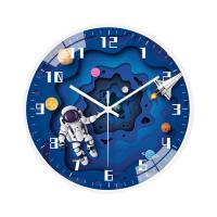 ราคา นาฬิกาอิเล็กทรอนิกส์8นาฬิกาแขวนผนังขนาดนิ้วไร้เสียงห้องนอนเด็กที่สองการสำรวจนักบินอวกาศ Hiasan Kamar นาฬิกาตกแต่งบ้านควอตซ์ (21198521174)