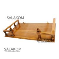 ราคา SLK หิ้งวางพระ ติดผนัง ไม้สักแท้ ขนาด 60 36 ซม สีย้อมไม้สัก หน้าเหลี่ยม หิ้งพระไม้สักแขวนผนัง Buddhas shelf (19852378127)