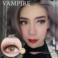 ราคา คอนแทคเลนส์ รุ่น Vampire Twilight ยี่ห้อ Pretty doll มีสีเทา ตาล Gray Brown มีค่าสายตา (17437322983)