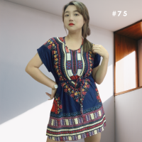 ราคา Mei Mei shop มินิเดรส เดรสสั้น เดรสแฟชั่นผู้หญิง เสื้อผ้าแฟชั่นผญ เดรสสั้นลายจังโก้ แขนสั้น เนื้อผ้านิ่ม ใส่สบาย มีสายผูกเอว 75 พร้อมส่ง (7462637017)