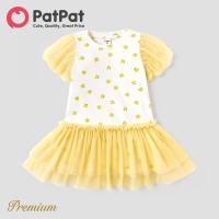 ราคา เสื้อตุ๊กตาทารกทำจากผ้าฝ้ายพิมพ์ลายเลมอนแขนพองชุดเดรสตาข่ายต่อ (20575958610)