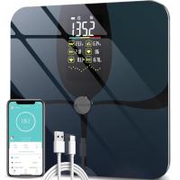ราคา Body Fat Scale Lepulse Large Display Scale for Body Weight High Accurate Digital Bathroom Scale Rechargeable BMI Smart Weight Scale with Body Fat Muscle Heart Rate 15 Body Compositions with Trend Rech