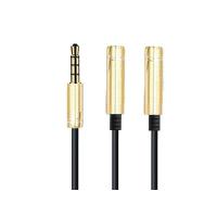 ราคา 3 5mm Audio Splitter Cable AUX Stereo 1 Male to 2 Female Headphone Extension Cable Adapter for Smart Phone Tablet PC Laptop other 3 5mm Audio Devices Silver (1818426638)