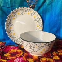 ราคา NEW จาน ชาม เซรามิค จานกระเบื้อง จานลายดอก ถ้วยลายคราม จาน 8 นิ้ว ชาม 7 นิ้ว ถ้วย 6 นิ้ว ถ้วยชาม ลายดอก พร้อมส่ง (21257104865)