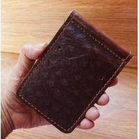 ราคา You Like กระเป๋า money Clip หนังแท้ทำจากหนังวัว 100 สีน้ำตาลอัดลายหนังนกกระจอกเทศ (548538741)