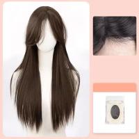 ราคา วิกผมสังเคราะห์วิกผมหยิกยาวพร้อมผมม้าตรงกลางวิกผมผู้หญิงสีน้ำตาลหยิกมืดธรรมชาติไฟเบอร์กันความร้อนวิกผมคอสเพลย์ (20921712072)