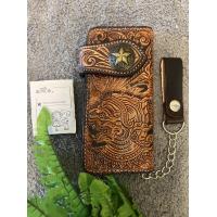 ราคา กระเป๋าหนังวัวแท้ หนังแกะลาย ใบยาว ชายและหญิงสไตล์วินเทจ (14797190352)