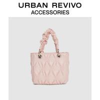 ราคา Zaraรังเกียจ URBAN REVIVO กระเป๋าสตรีสินค้า2023ใหม่ฤดูใบไม้ผลิและฤดูร้อนสายโซ่กระเป๋ากระเป๋าถือเมสเซ็นเจอร์ถังลายจีบเมฆสีขาว (17702618454)