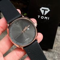 ราคา นาฬิกาผู้ชาย นาฬิกาแบรนดแท้ นาฬิกา Tomi สายนาฬิกา หนัง หน้าปัดขนาด 43 มม มี 6 สี มี วันที่ พร้อมกล่องตามภาพฟรี (15923017352)