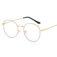 ราคา ใหม่ย้อนยุคหูแมวตกแต่งกรอบกลมกระจกแบน แว่นตาทรงเหลี่ยมโลหะทรงเหลี่ยม แว่นตาคอมพิวเตอร์ป้องกันแสงสีฟ้า (19826367541)