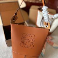 ราคา Loewe กระเป๋าถังเย็บกระเป๋าแมสเซ็นเจอร์สะพายไหล่ข้างเดียวกระเป๋าหนังแท้ขนาด30 27 (19940242522)