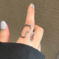 ราคา JWER แหวนปรับขนาดได้ทำด้วยมือสำหรับผู้หญิงสีเงินสองชั้นแบบไม่สม่ำเสมอของขวัญเครื่องประดับรูปทรงเรขาคณิตที่สร้างสรรค์ (20999108348)