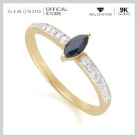 ราคา Gemondo แหวนทองคำ 9K ประดับไพลิน Blue Sapphire ทรงมาร์คีส์ บ่าข้างเพชร ดีไซน์คลาสสิก แหวนพลอย แหวนพลอยน้ำเงิน (20118505152)