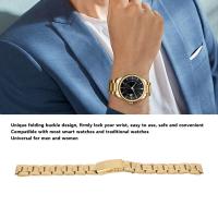 ราคา สายรัดโลหะป้องกันสำหรับสมาร์ทวอท์ชสำหรับผู้หญิงอะไหล่หัวเข็มขัดล็อกสองชั้นสแตนเลสสตีลสีทองสายนาฬิกา (19299587053)