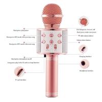 ราคา WS 858ไมโครโฟนไร้สาย Bluetooth ร้องเล่นคาราโอเกะที่บ้าน ไมค์บลูทูธ พร้อมส่ง (21021135769)