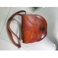 ราคา กระเป๋าสะพายหนังแท้ Handmade กระเป๋าสะพายข้าง ทรงแตงโม หนังแท้ สะพายไหล่ลาย Thailand HM01 (17136794167)