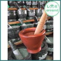 ราคา ครกดินเผา ครกส้มตำพร้อมสาก ขนาด8นิ้ว ถูกที่สุด (8686904868)