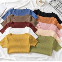 ราคา เสื้อไหมพรมผ้าร่องคอวี สาวอวบสาวผอมใส่ได้ (16427230189)