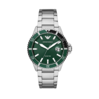 ราคา นาฬิกาผู้ชาย Emporio Armani AR11338นาฬิกาสีเขียวลายผีสำหรับธุรกิจสายเหล็กสีเขียวนาฬิกาควอตซ์สำหรับผู้ชาย (10776577811)