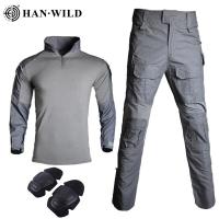 ราคา ยุทธวิธี Uniform ลายพรางคอมแบท Mens American เสื้อแขนยาวเสื้อและ Overalls (3546858209)