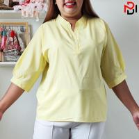 ราคา เสื้อคอจีน แขนสั้น สาวอวบ พลัสไซส์ ไซส์ใหญ่ เชิ้ตใส่ทำงาน คอตั้ง ผ้าเนื้อดีใส่ไม่ร้อน สีพื้น แขน3ส่วน (7473624339)