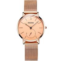 ราคา OLEVS 5190 Stainless Steel Band Quartz Women Wristwatches Waterproof Fashion Watch For Women (20439093482)