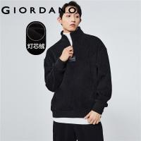 ราคา Giordano Men Half zip fleece lined corduroy sweatshirt Free Shipping 18023617 (20352592678)