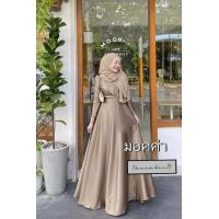 ราคา ชุดเดรสมุสลิม รุ่นมาตา เนื้อผ้าซาร่า เดรสออกงาน เดรสแฟชั่นมุสลิม ชุดรายอ ชุดธีมเพื่อนเจ้าสาว เจ้าสาวมุสลิม ชุดนิกะห์ (20751445429)