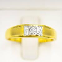 ราคา Happy Jewelry แหวนเม็ดกลาง บ่าข้างเพชร ทองแท้ 9k 37 5 เพชรเกสร MR128 (20392310981)