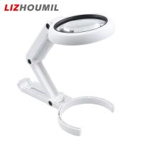 ราคา LIZHOUMIL แว่นขยายอ่านหนังสือตั้งโต๊ะแบบพับได้พร้อมแว่นขยาย8led เบาแหวนไฟสำหรับซ่อมการประเมินเครื่องประดับ (20367540055)