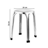 ราคา FI เก้าอี้สแตนเลสทรงกลม เก้าอี้ขาคู่ สูง 22 cm แข็งแรงทนทาน (20826682194)